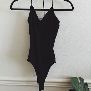 Black Bodysuit With Open Back